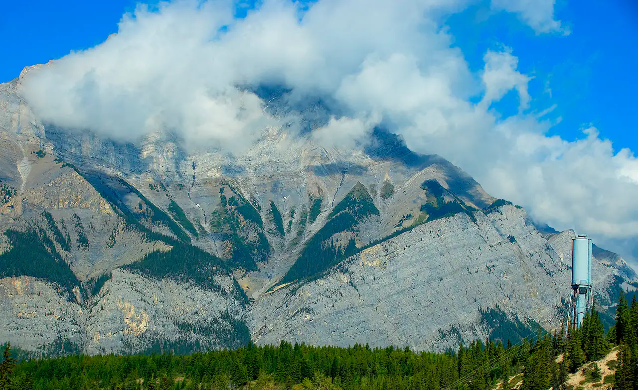 Cloud-Covered Cascade Mountain -- Banff, Alberta September 2019DSC9699
