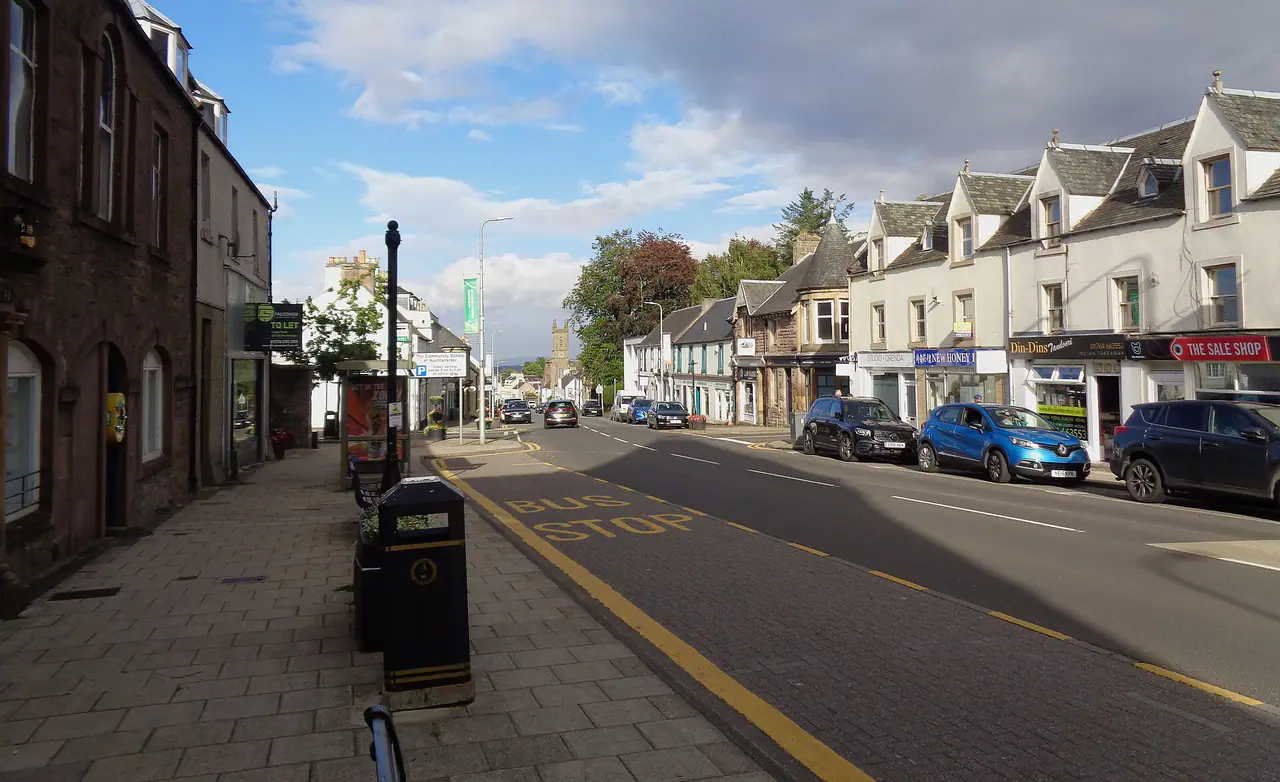 Auchterarder, Perth and Kinross. The main street