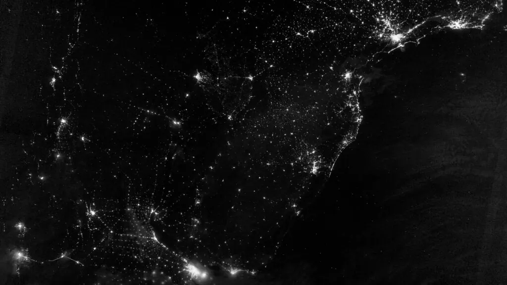 City Lights of South America’s Atlantic Coast