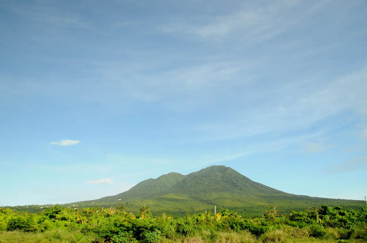 Nevis Peak, 3232 ft elevation extinct volcano, Nevis