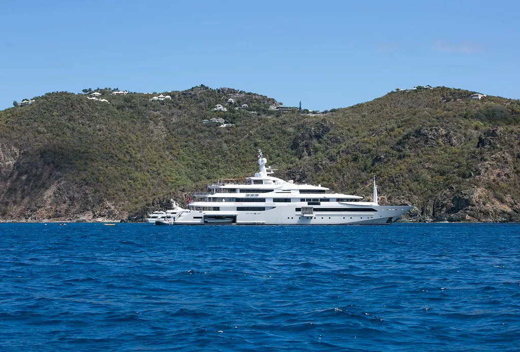 yacht in gustavia harbour